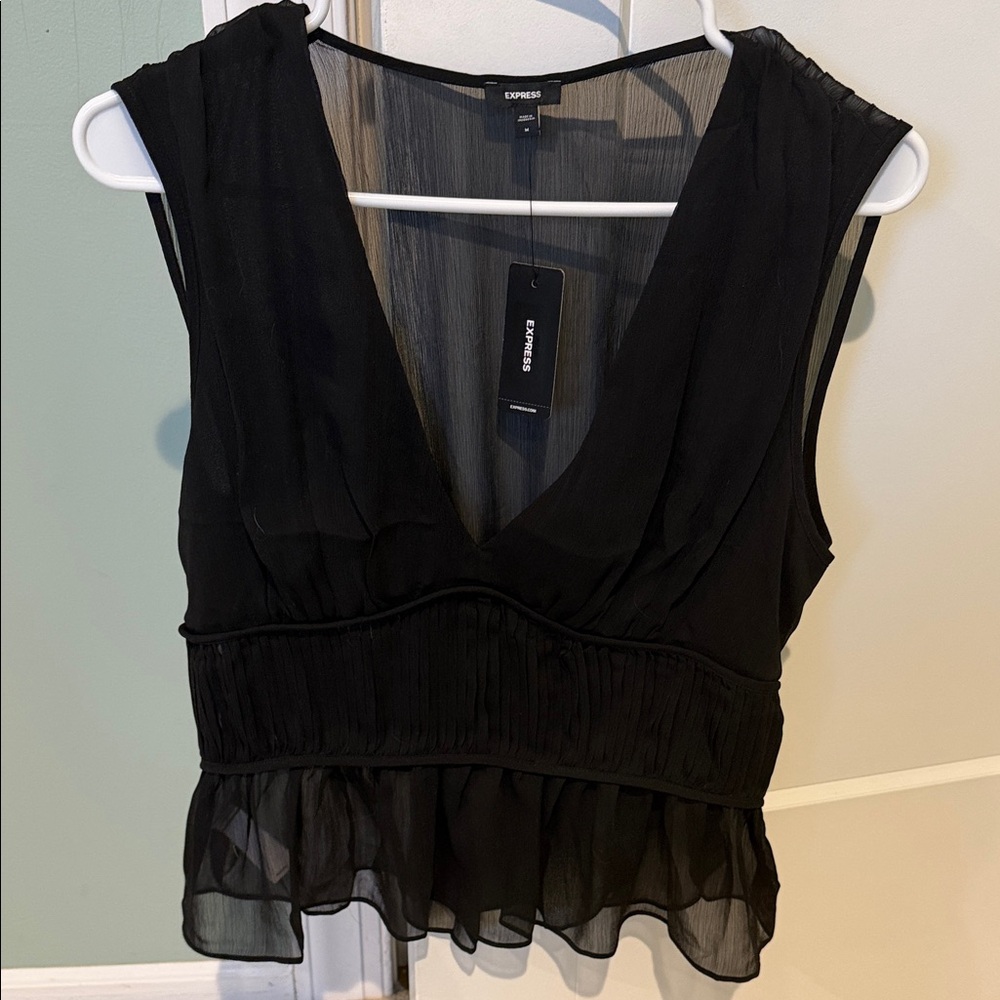 Express Sheer Peplum Tank Top